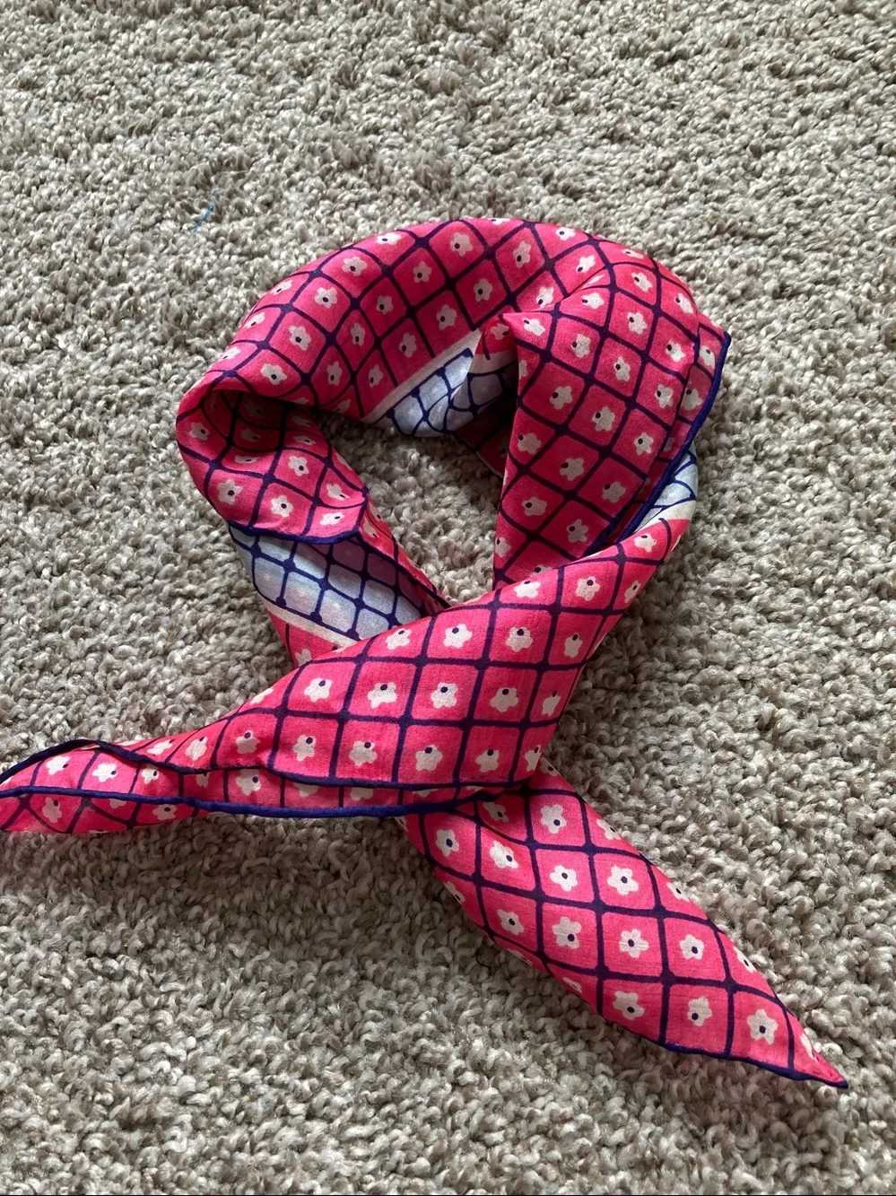 Vintage MCM Carol Stanley Silk Scarf Made in Japan 50s 60s Square Neckerchief